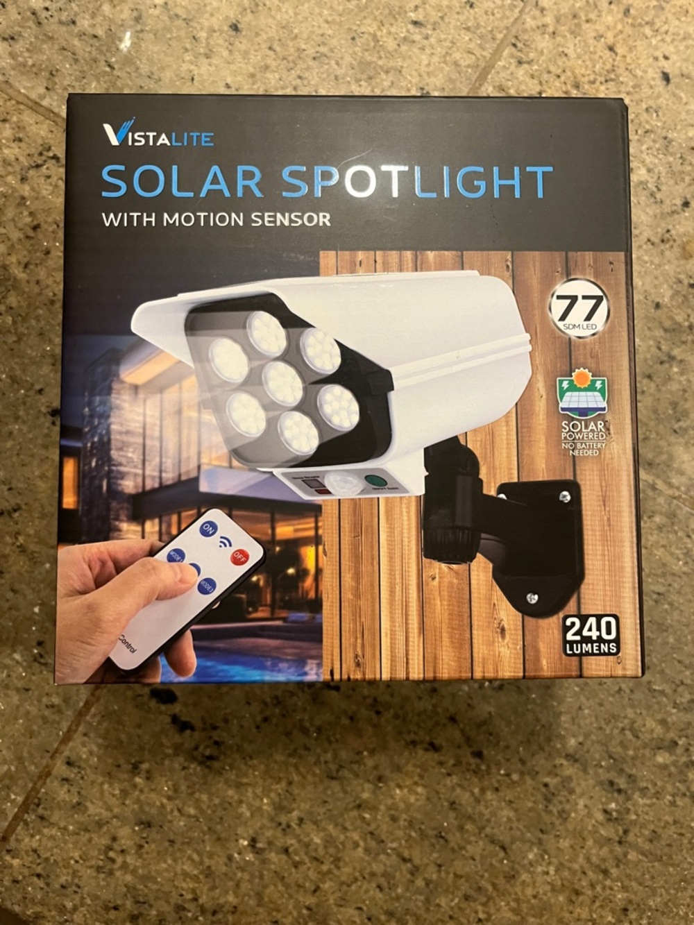 White Solar Spotlight with Motion Sensor